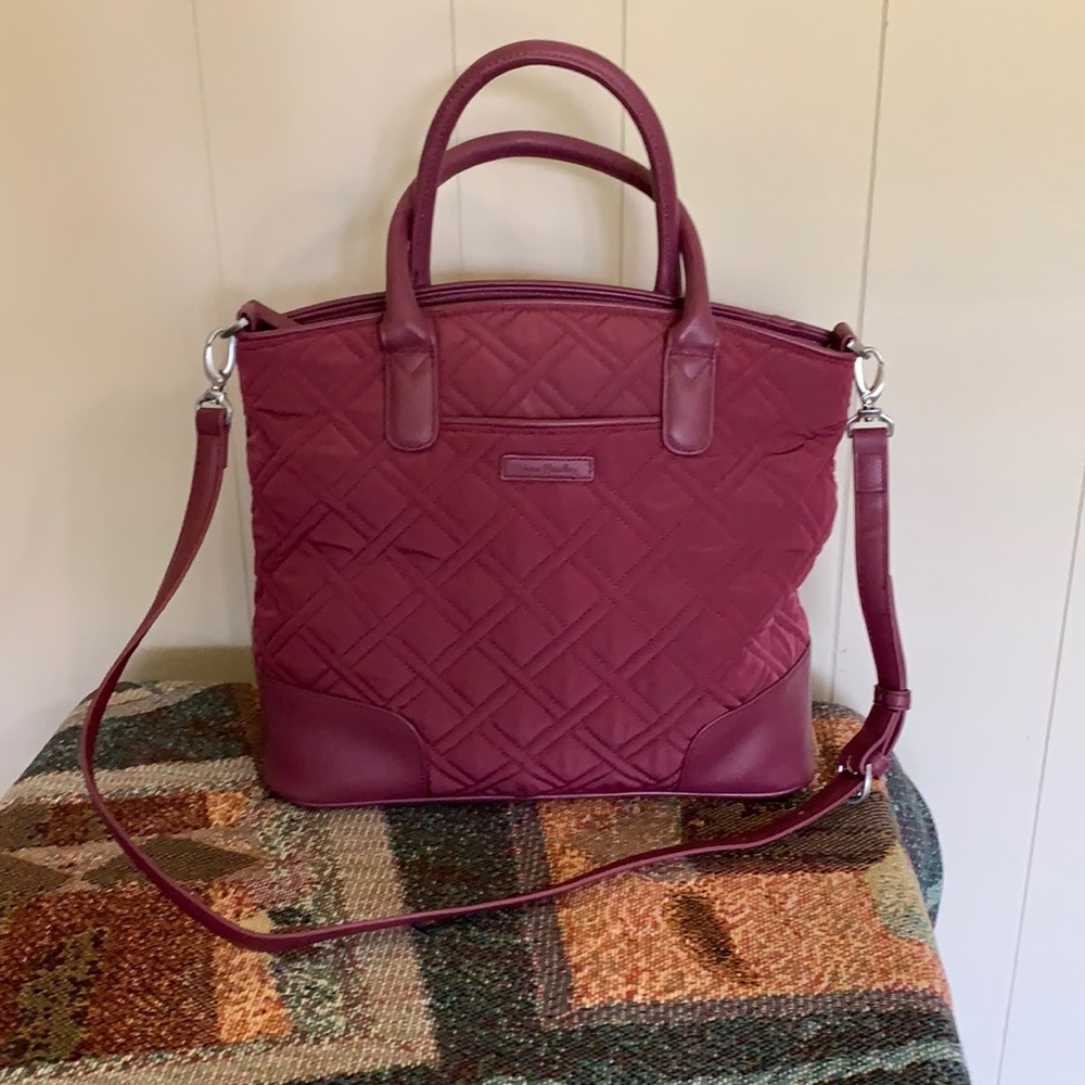 Vera Bradley DAY OFF SATCHEL.  Hawthorn Rose/Wine